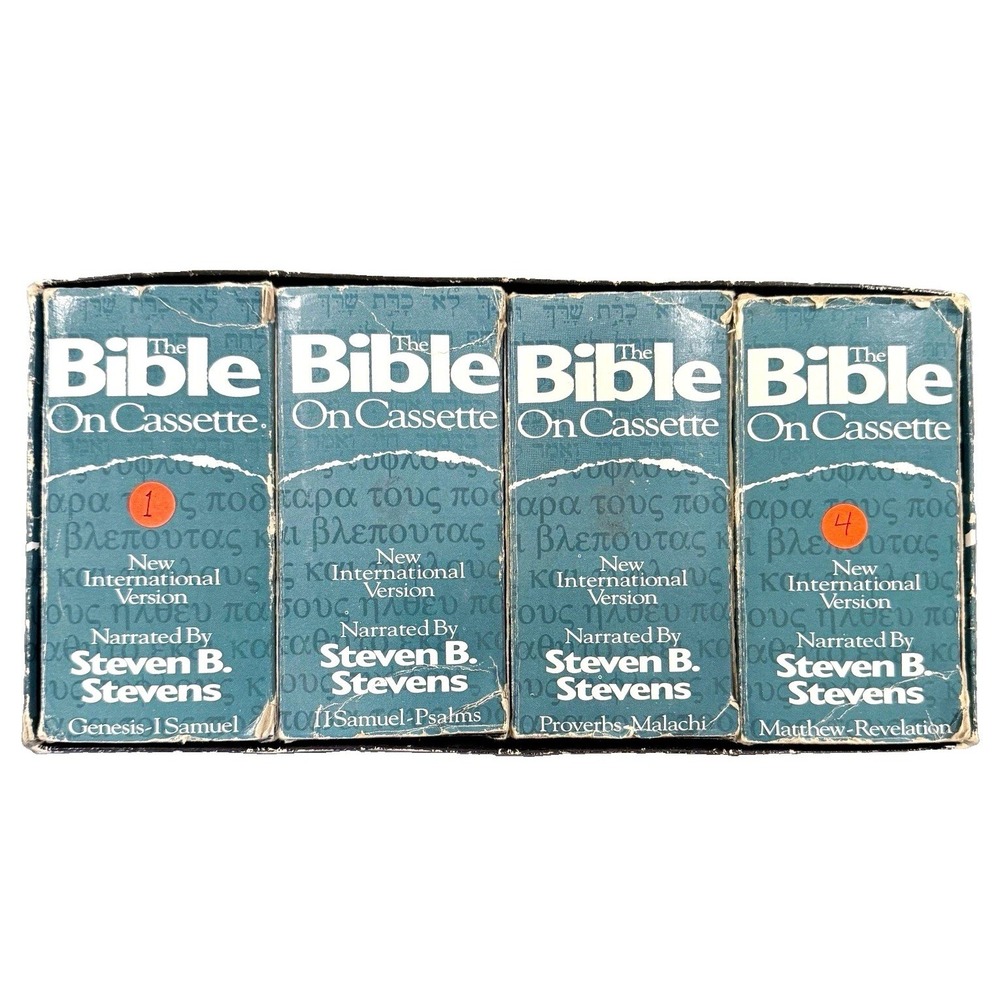 The Bible On Cassette NIV Steven B Stevens Audio Tapes 4 Box Set 46/48 Tapes